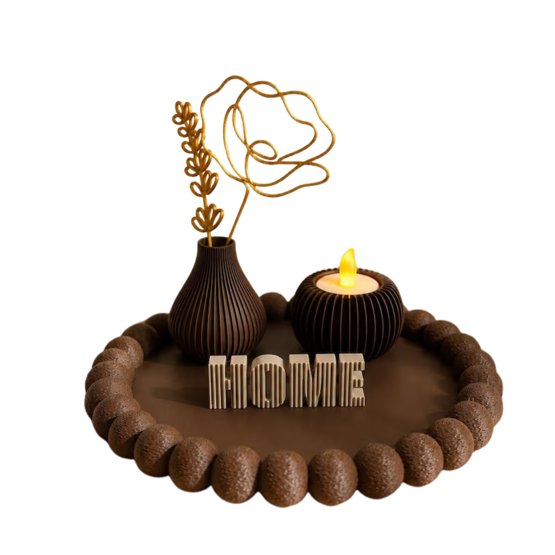 Bubble Home Tray Set | Modern Farmhouse Vase, Candle Holder, HOME Sign