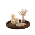 Round Wood Tray, 30cm Coffee Table Centerpiece, Rustic Farmhouse Decor